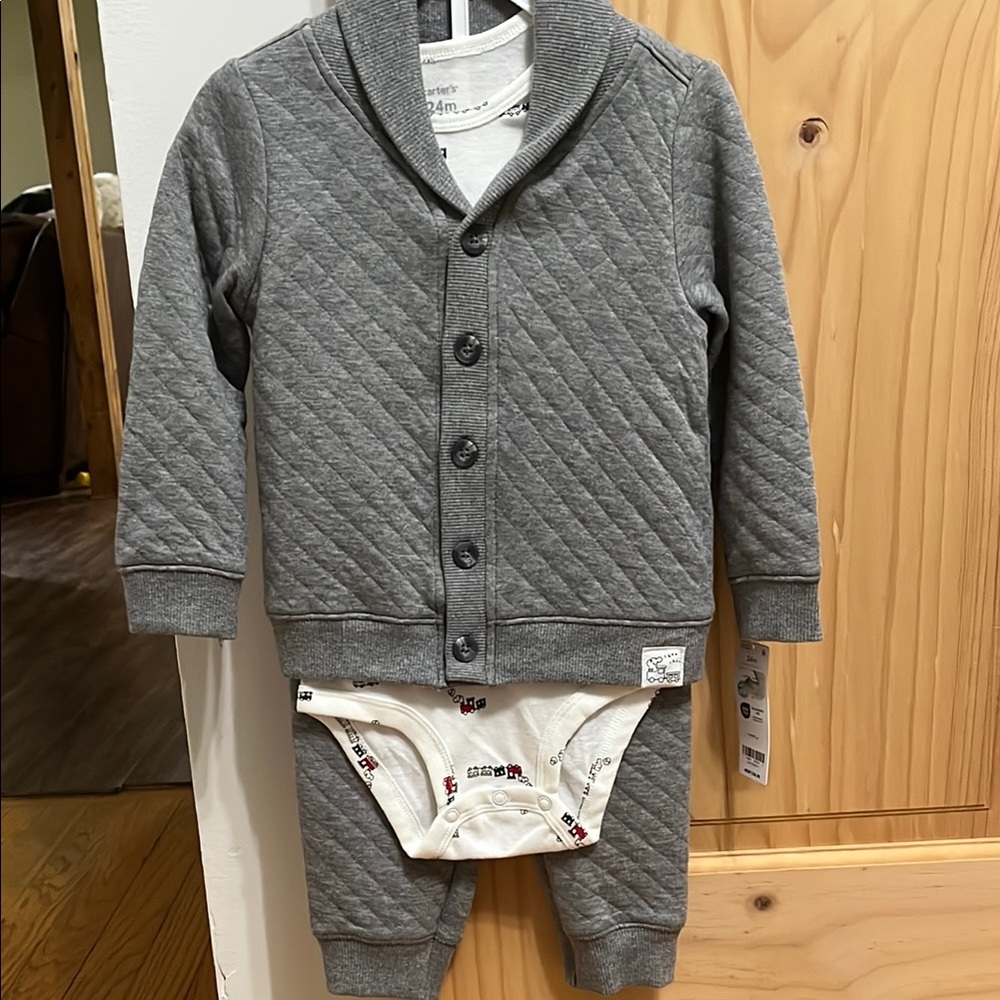 Carter's Gray Quilted Kids Matching Set